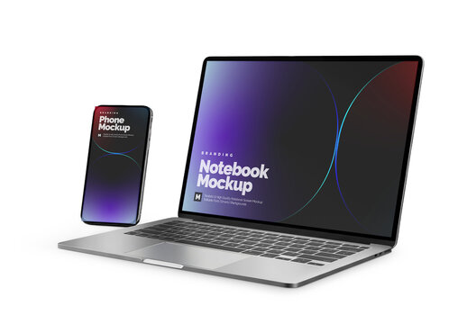 Notebook and Phone Mockup