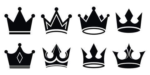 Fototapeta premium Crown icon set vector illustration