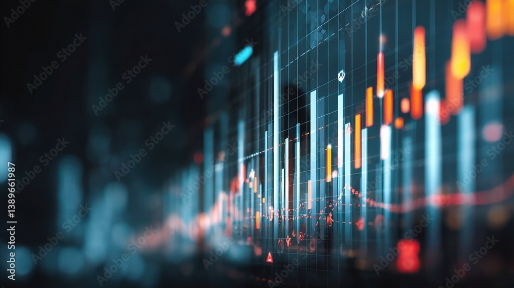 Poster dynamic business interface with modern data visualization elements