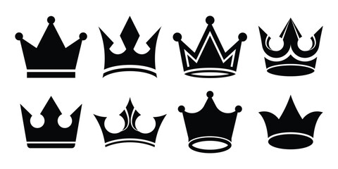 Crown icon, Princess crown icon in flat style vector illustration, Royal king crown symbol isolated on white background.