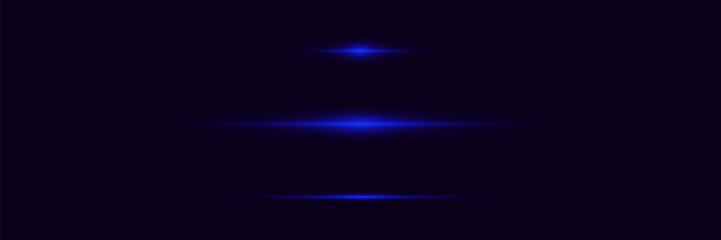 Obraz premium Blue speed lines, horizontal laser beam effect.