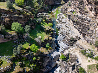 Aerial View Tasyaran Valley Natural Park in Usak, Turkey
