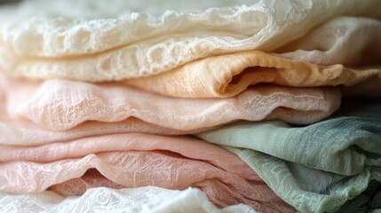 Folded womens clothes. Generative AI