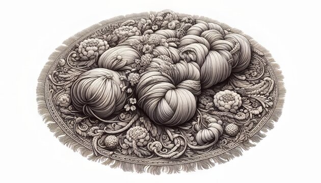 Rya Rug Sample A hand woven wool rug with a long pile created by