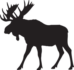 silhouette of a moose isolated on white background