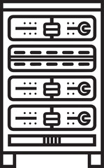 server rack icon linear black