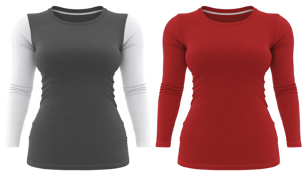 3D Render Of Red And Grey Dress Fashion Design On Transparent Background