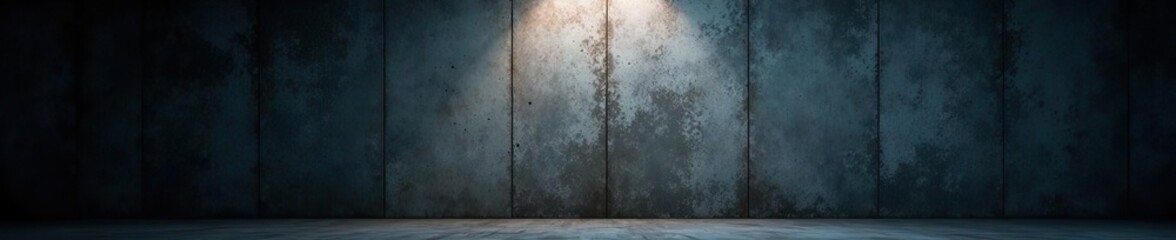 Dark and distressed wall with grungy texture illuminated by a spotlight,  vintage,  dramatic