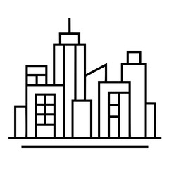 Obraz premium Minimal Line Art Vector of Urban City Skyline Illustration