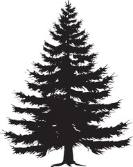 Obraz premium Fir tree silhouette vector black