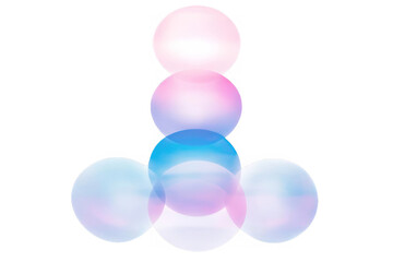 Abstract 3D Illustration With Glowing Spheres And Gradient Colors On Transparent Background