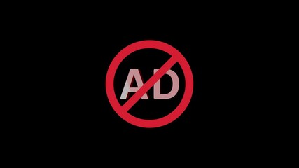 Ad Blocker Sign icon isolated animation .Stop icon .