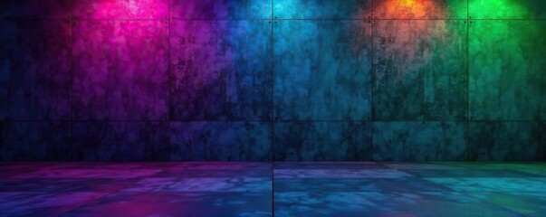 Dark concrete blocks with a vibrant, eye-catching background featuring colors like neon pink, electric blue, and lime green,  background,  lime green