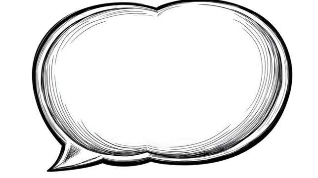 Abstract Black And White Speech Bubble Illustration Isolated On White Background