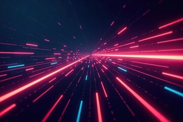 Fototapeta premium Futuristic technology lines background with neon light effects, futuristic, pattern