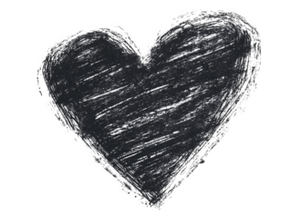 Abstract Black Heart Illustration Isolated On Transparent Background Design