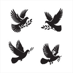 Obraz premium Pigeons flying vector