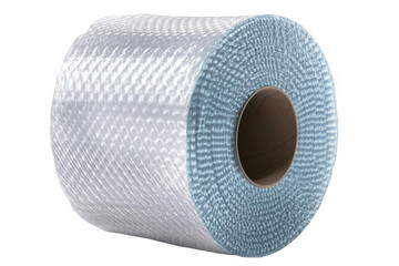 Abstract 3D Illustration of a White Material Fiber Roll on Transparent Background