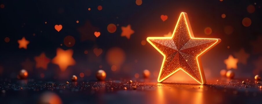 Glowing success star award background with elegant design elements,  prestigious,  spotlight