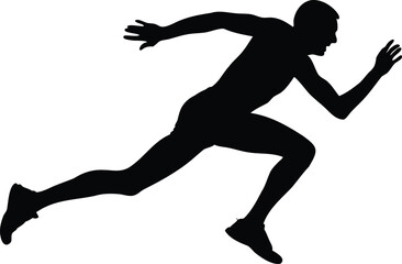 Dynamic Silhouette of Runner Sprinting in Action