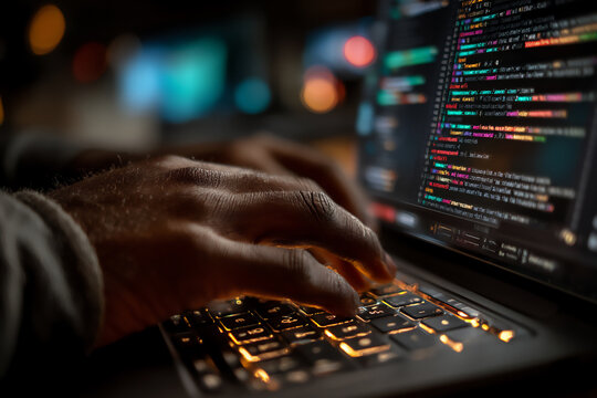 code editor on laptop