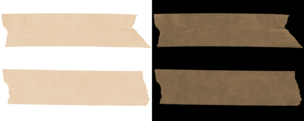 Set of high-quality masking tape strips in PNG format, ideal for digital planners, printable projects, and decorative label designs. Isolated on a Transparent or White Background