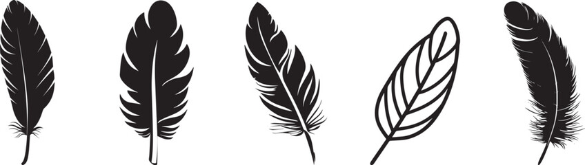 Obraz premium feather icon linear black on white background