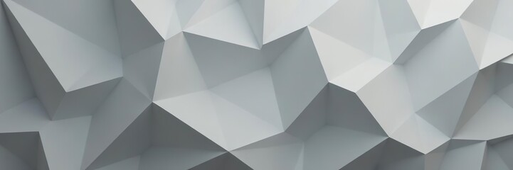 Geometric white polygon pattern on gray backdrop,  repeat,  3D