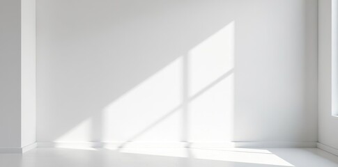 Obraz premium Gray window shadow and light blur abstract background on white wall with shadow overlay effect, gray, white