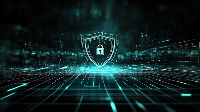 Cybersecurity data breach background with glowing padlock HUDs · Perfect for digital privacy visuals, IT security campaigns, firewall tech blogs, VPN services, and secure data protection design