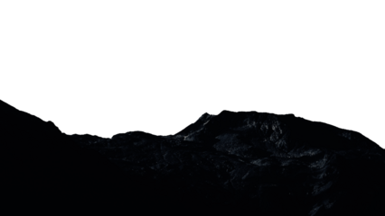 mountain on transparent background with cut out sky