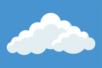 Fototapeta premium Simple Illustration of White Clouds on a Blue Sky Background