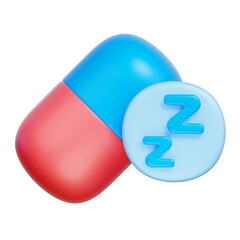 Drowsy Medicine, Pharmacy Medicines and Drugs, Health Care Medical Pills, 3d rendering.