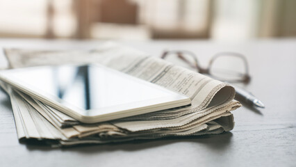 Newspaper concept on the desk