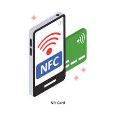 Nfc Card Concept isometric Style Illustrations. Eps 10 File