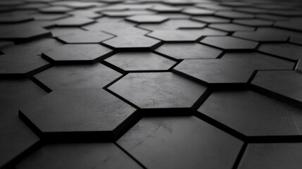 Dark Hexagon Pattern Background Texture