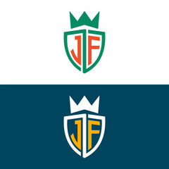 JF FJ trendy letter logo design