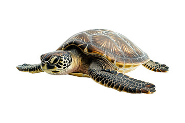 Obraz premium Realistic sea turtle isolated on transparent background