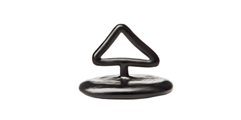 Abstract Illustration Of Metallic Triangle Shape On Black Isolated Background