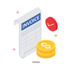 Invoice Concept isometric Style Illustrations. Eps 10 File