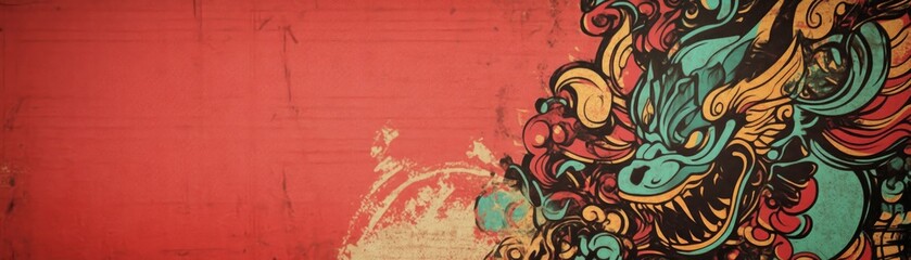 Abstract Red Dragon Art