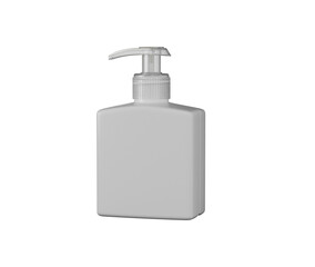 White pump bottle, perfect for dispensing hand wash, lotion or liquid soap. 3d illustration