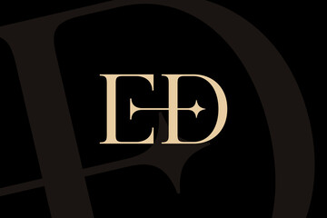 ED or DE letter logo icon design. Classic style luxury initials monogram.