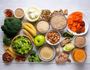 set of vegetables and fruits