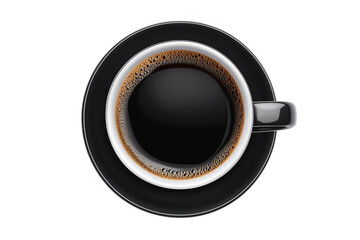 Black Coffee Cup Top View Illustration With Transparent Isolated Background