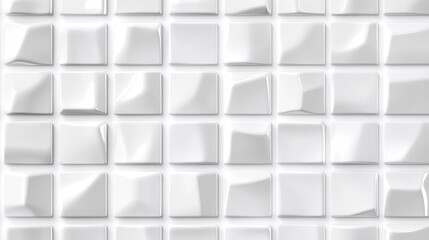 Abstract 3D white textured squares wall pattern