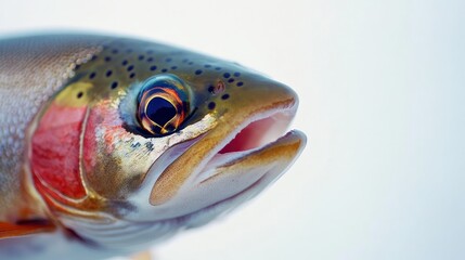 Trout Closeup, Studio, White Background, Fishing