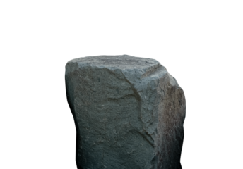 Rock Granite Podium Isolated, Green Rock Sea with Texture for for Spa Product Stage,Stone Stand Display on  background, Dark Green Cliff Rock Mountain for Garden Decoration