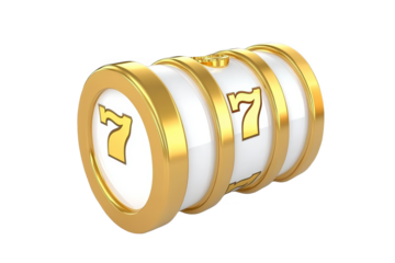 Golden Seven Slot Illustration Isolated on Transparent Background