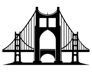 Golden Gate Bridge Silhouette Vector & Iconic Landmark SVG 